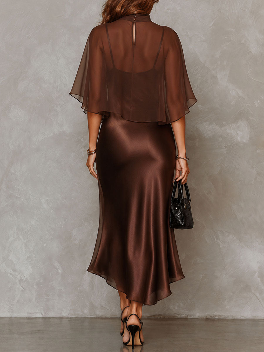 Mencía | Satin Two-Piece Midi Dress Set