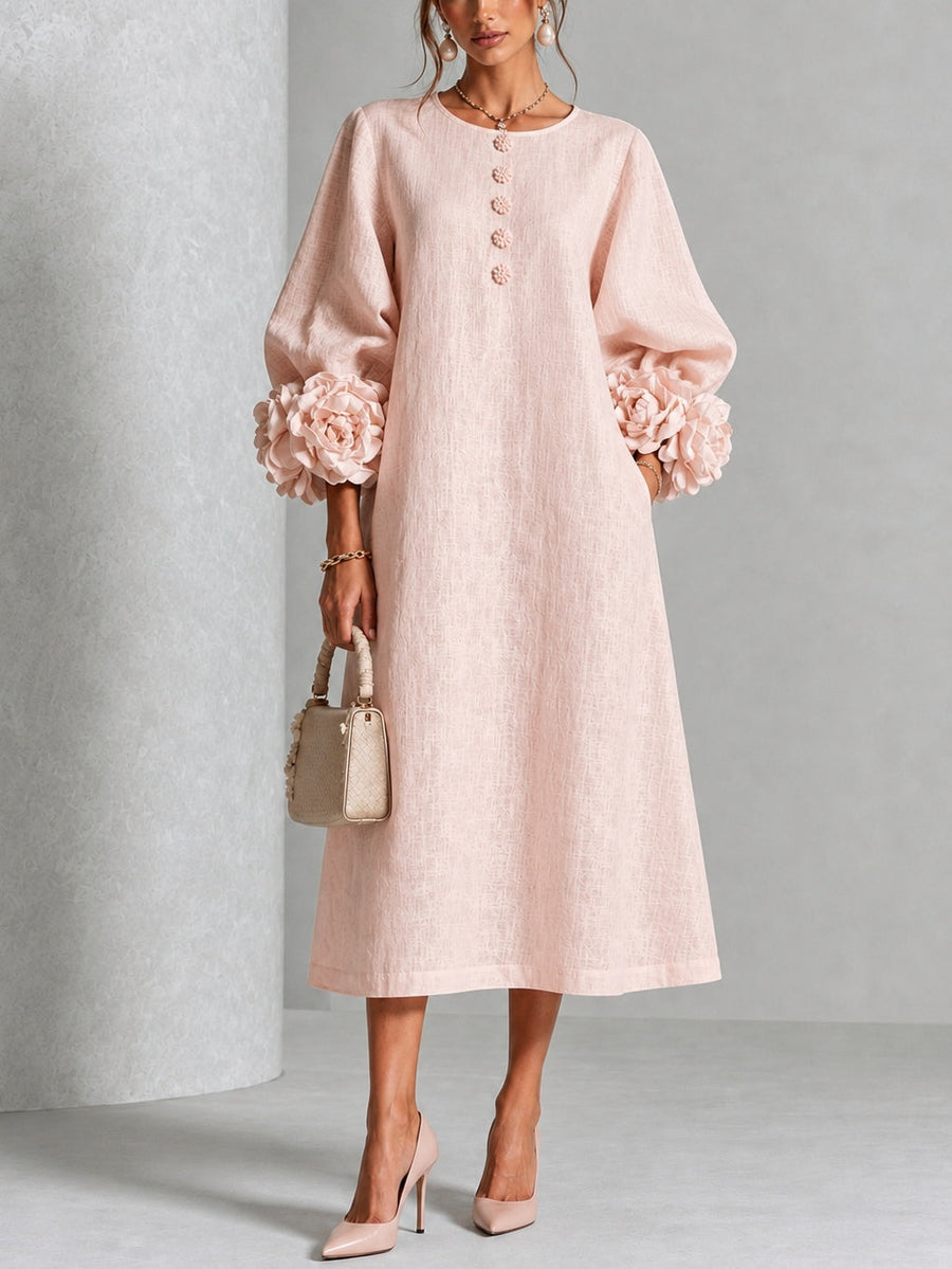 Delphine | Floral Button Midi Dress