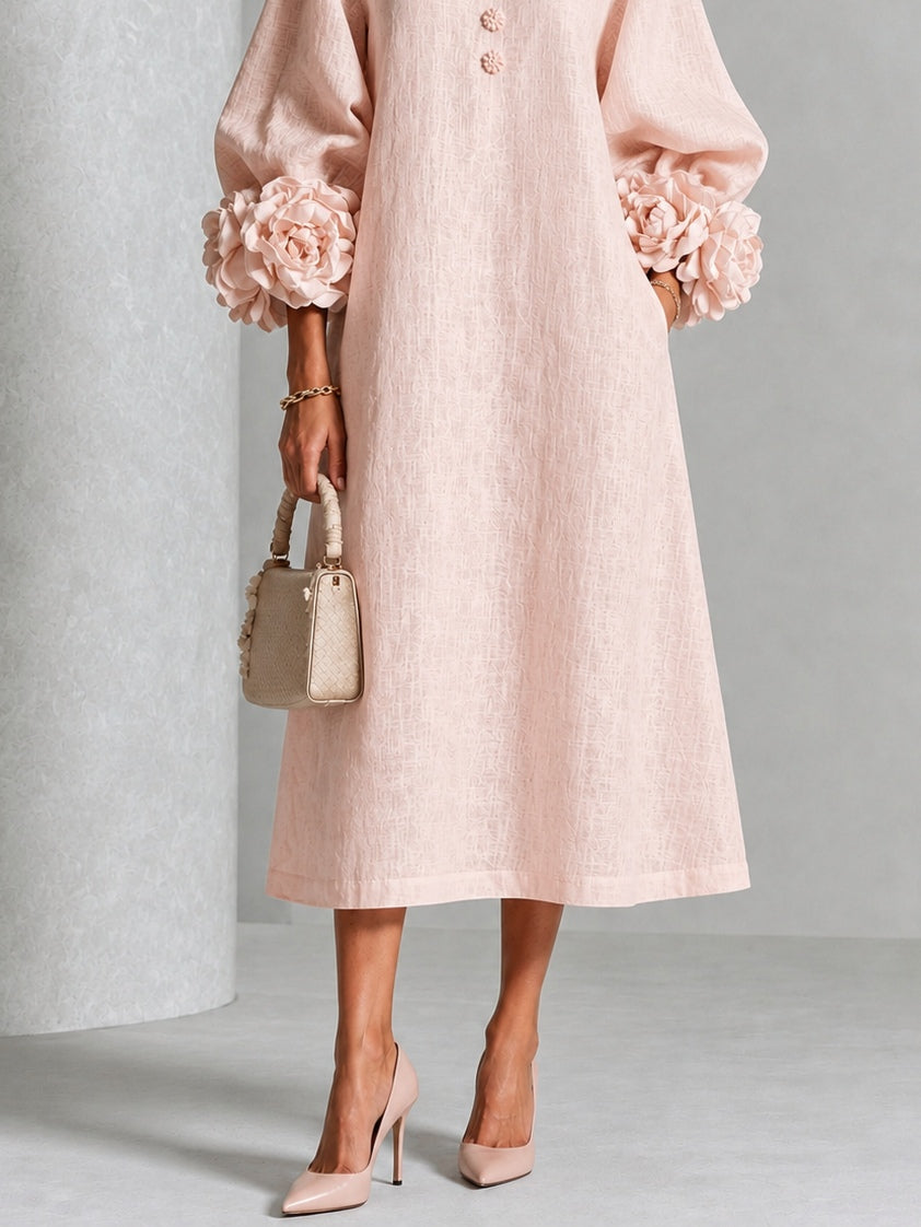 Delphine | Floral Button Midi Dress