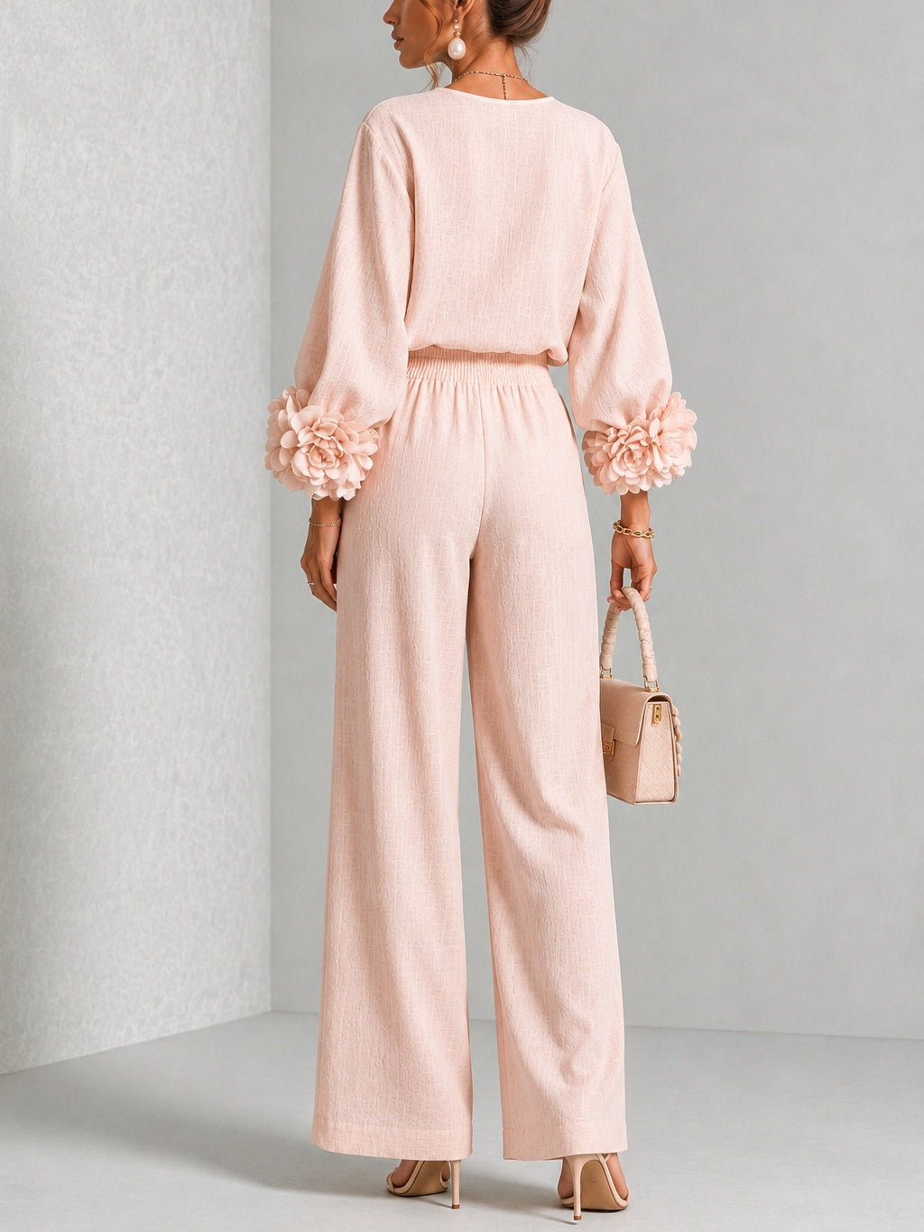 Adalyn | Two-Piece Set with Floral Cuffs