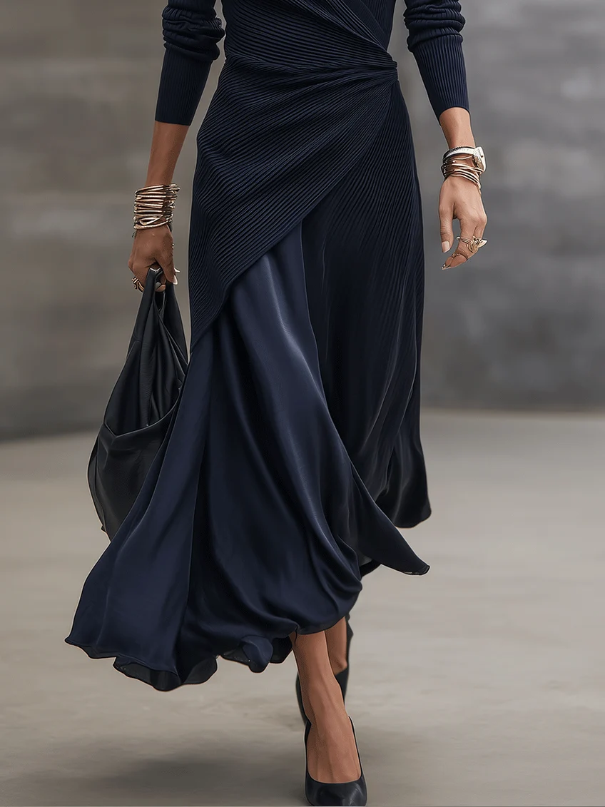 Loredana | Asymmetric V-Neck Maxi Dress