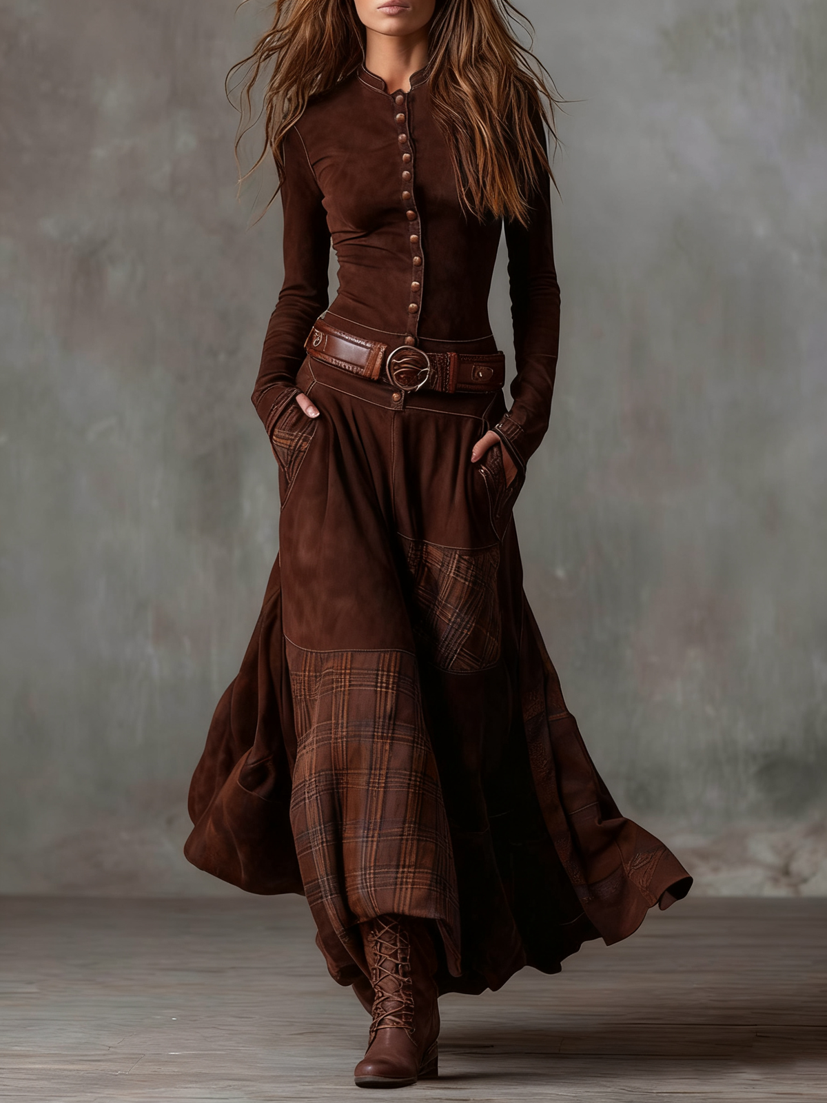 Helena Ivy | Suede Maxi Dress