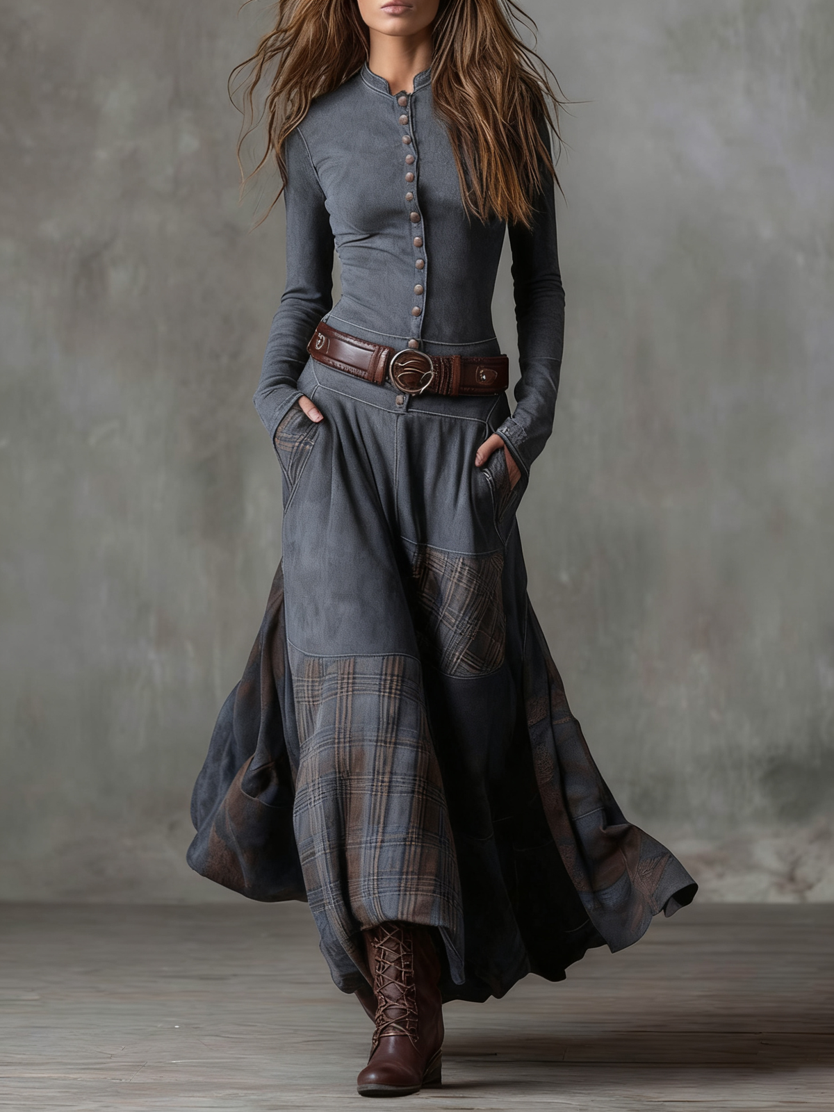 Helena Ivy | Suede Maxi Dress