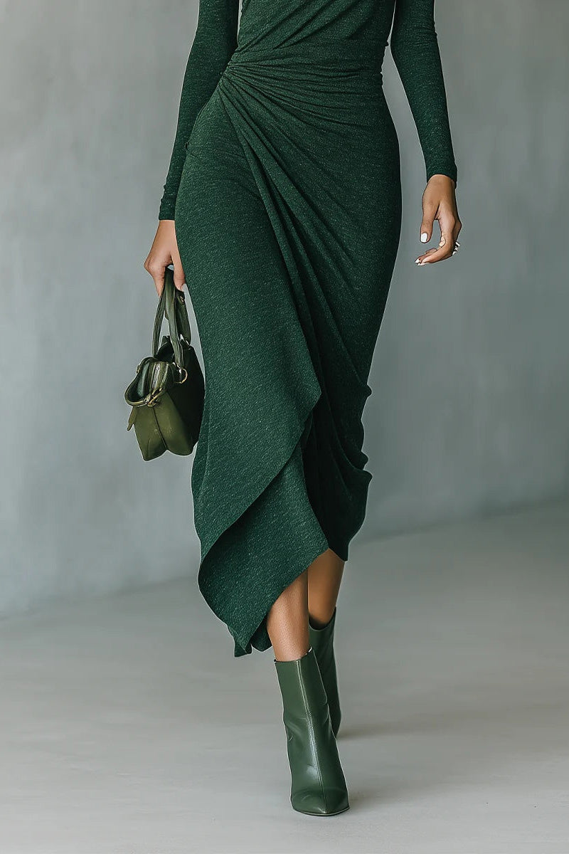 Ophelia | Turtleneck Wrap Midi Dress