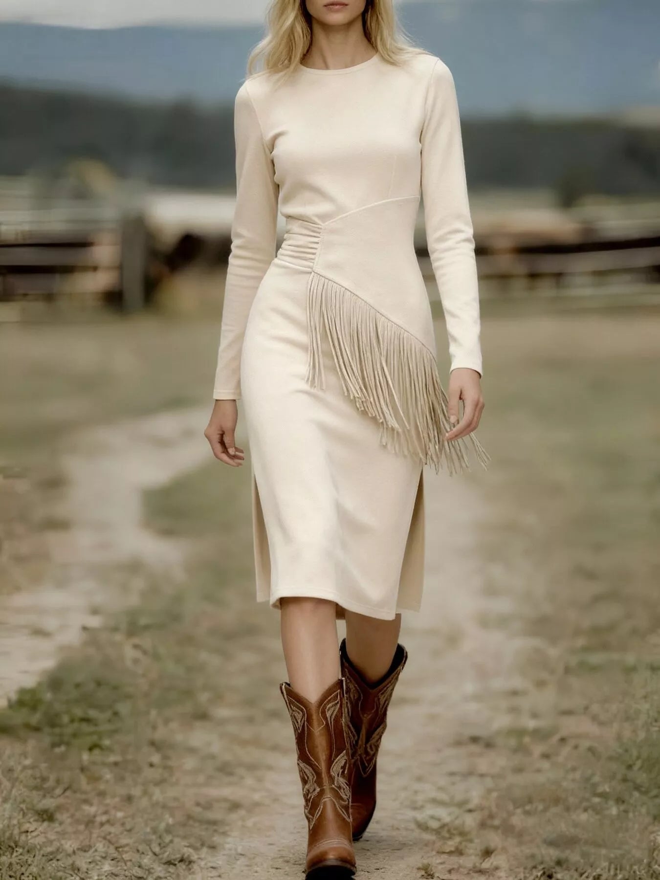 Wren | Fringe Statement Midi Dress