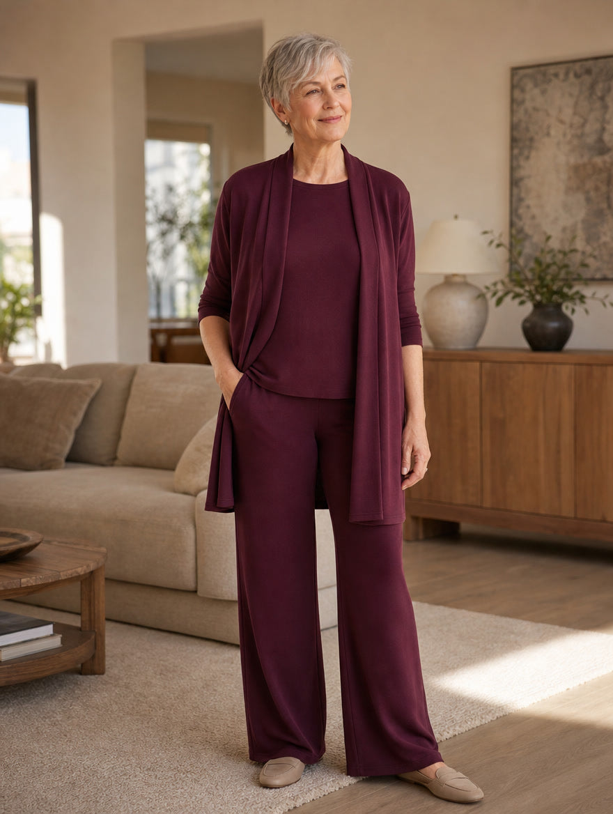 Felicity | Long Cardigan, Top & Pants Set