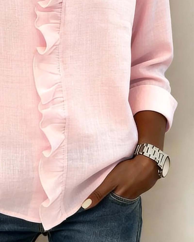 Camille | Ruffle V-Neck Blouse