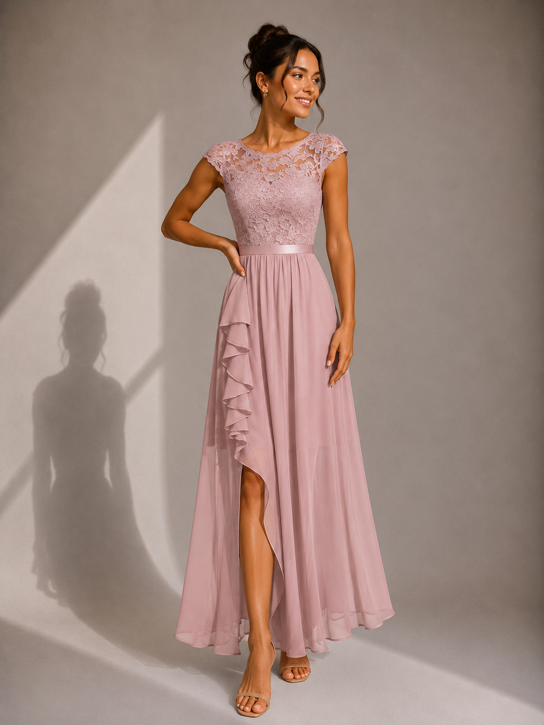 Halina | Evening Chiffon A-Line Dress