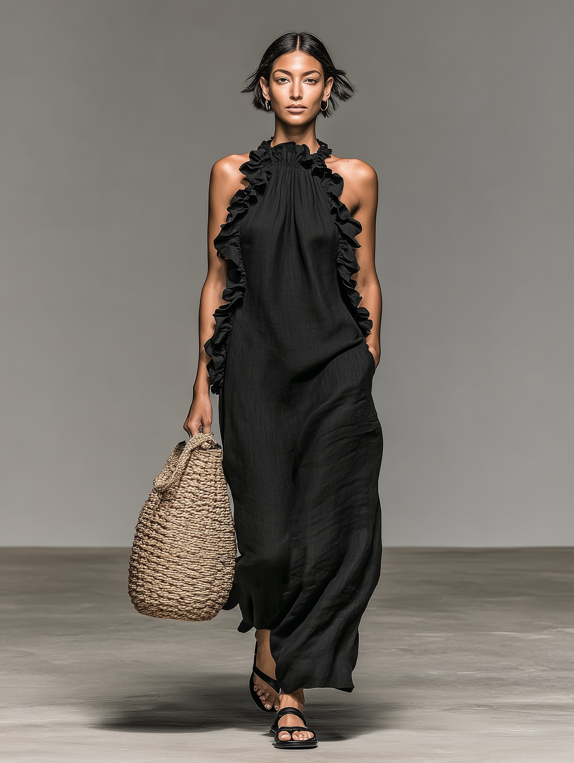 Esméa™ | Ruffle-Trim Linen-Blend Jumpsuit