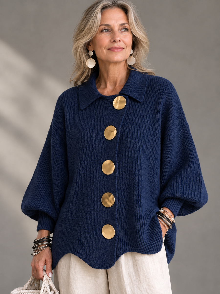 Ombéline | Oversized Cardigan with Statement Buttons