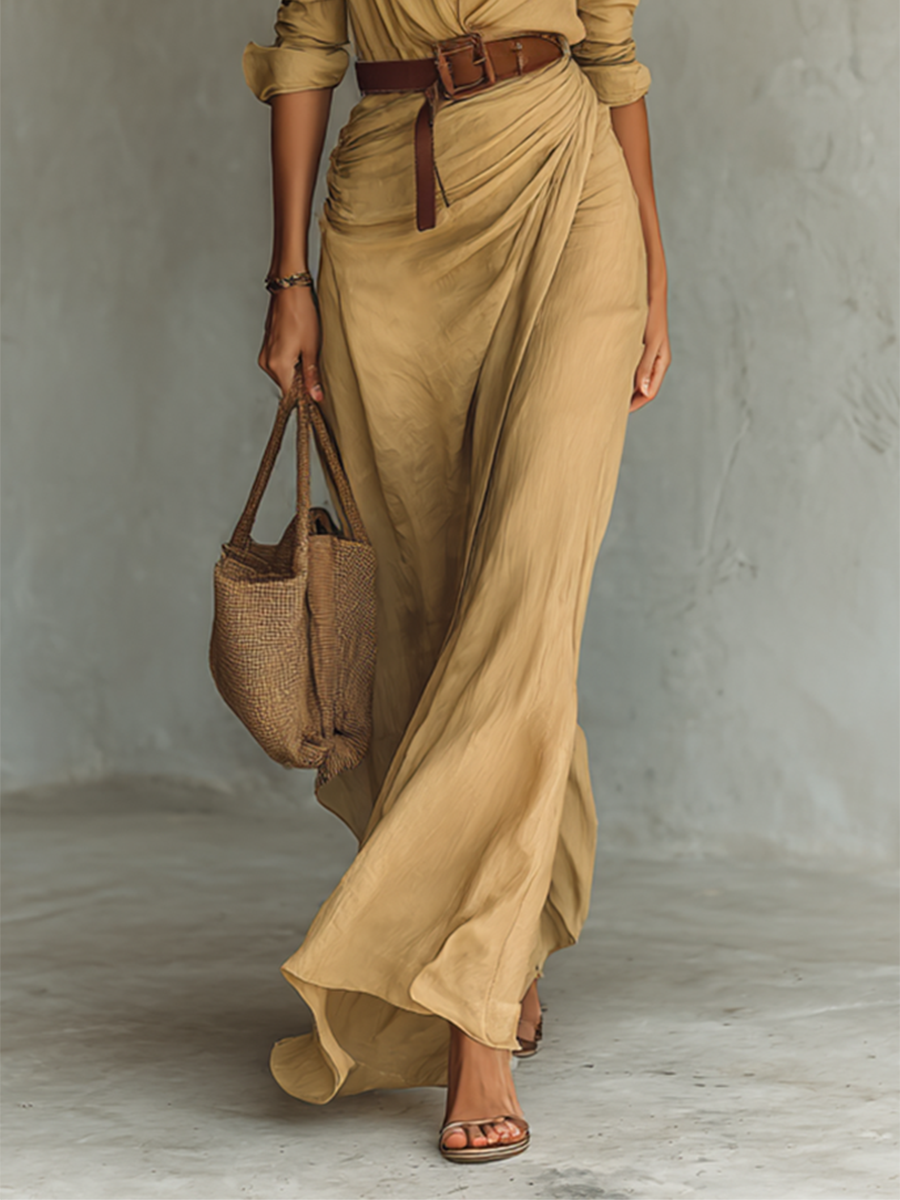 Costanza | Lapel Collar Maxi Dress