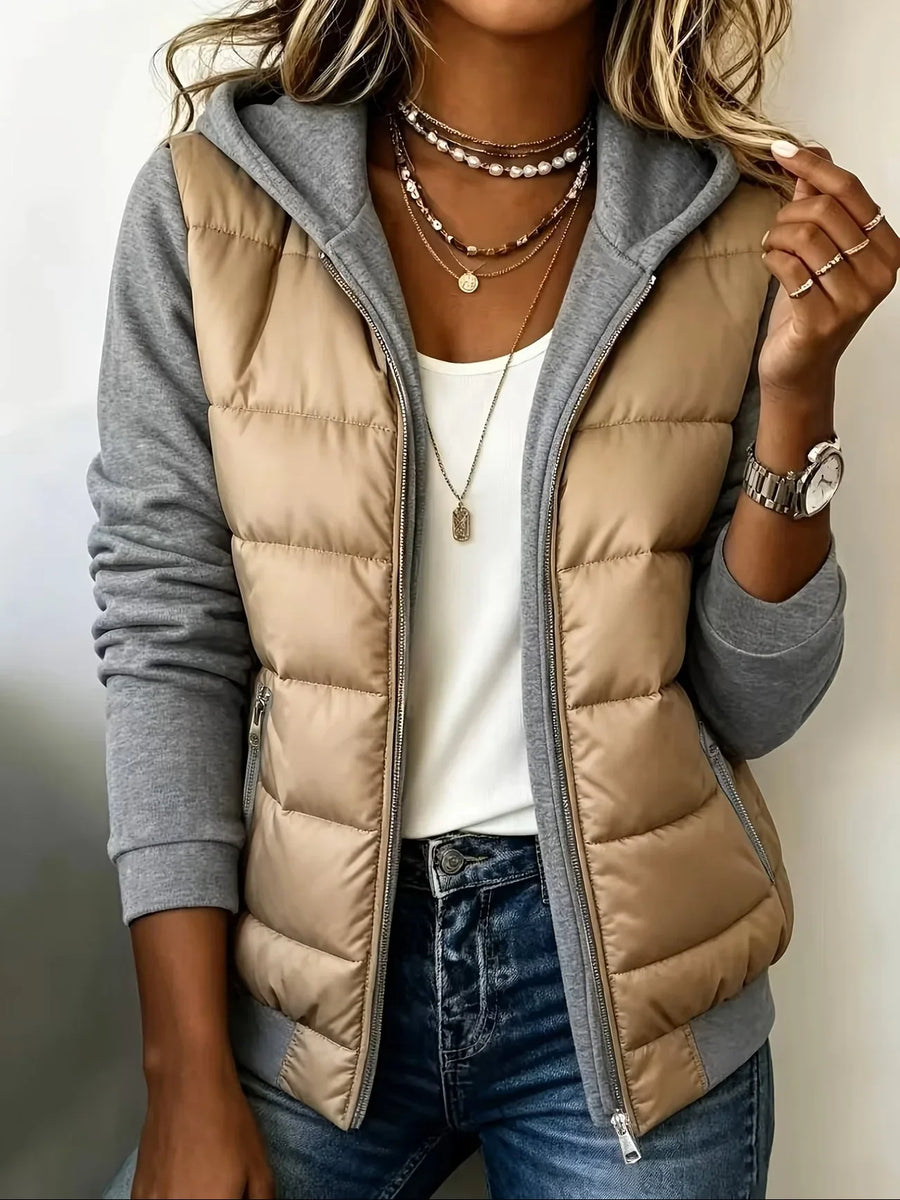 Sabrina | Color-Block Hooded Puffer Jacket