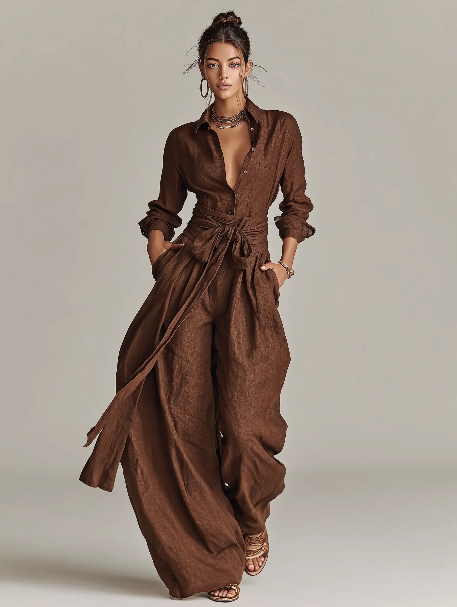 Margaux | Linen Shirt Jumpsuit