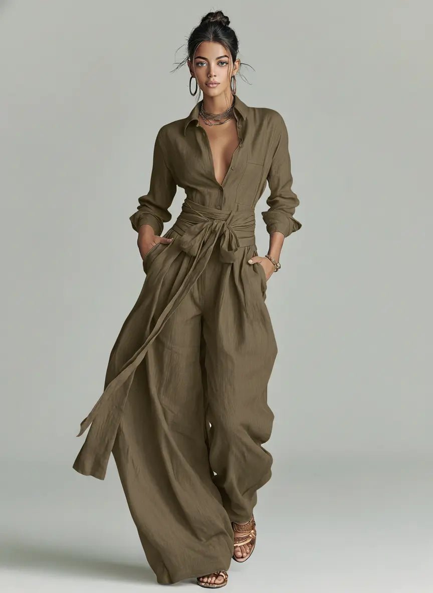 Margaux | Linen Shirt Jumpsuit