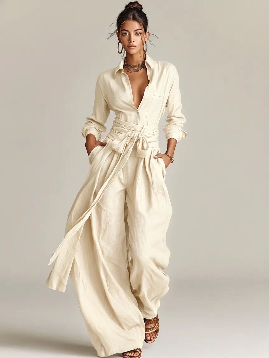 Margaux | Linen Shirt Jumpsuit