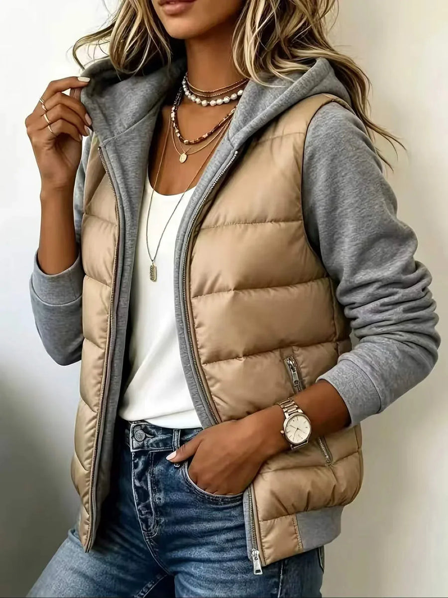 Sabrina | Color-Block Hooded Puffer Jacket