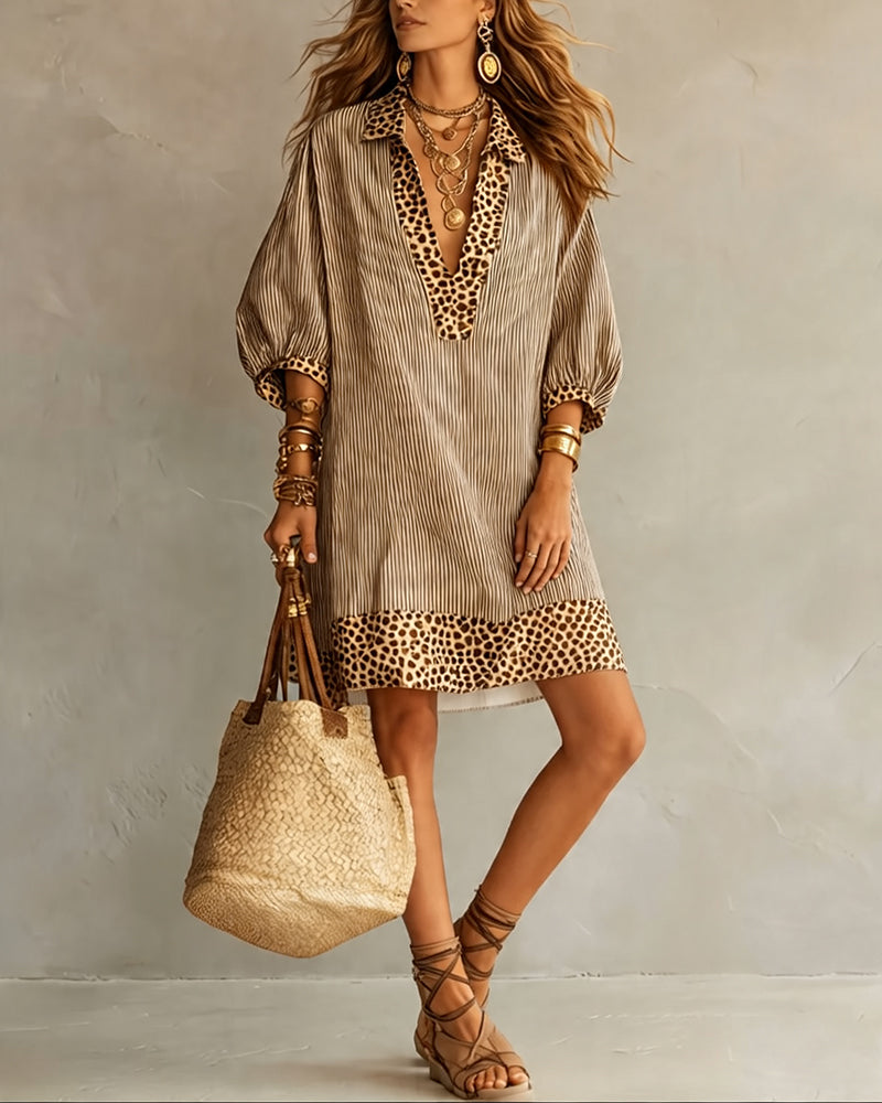 Luna™ | Bohemian Striped Shirt Dress