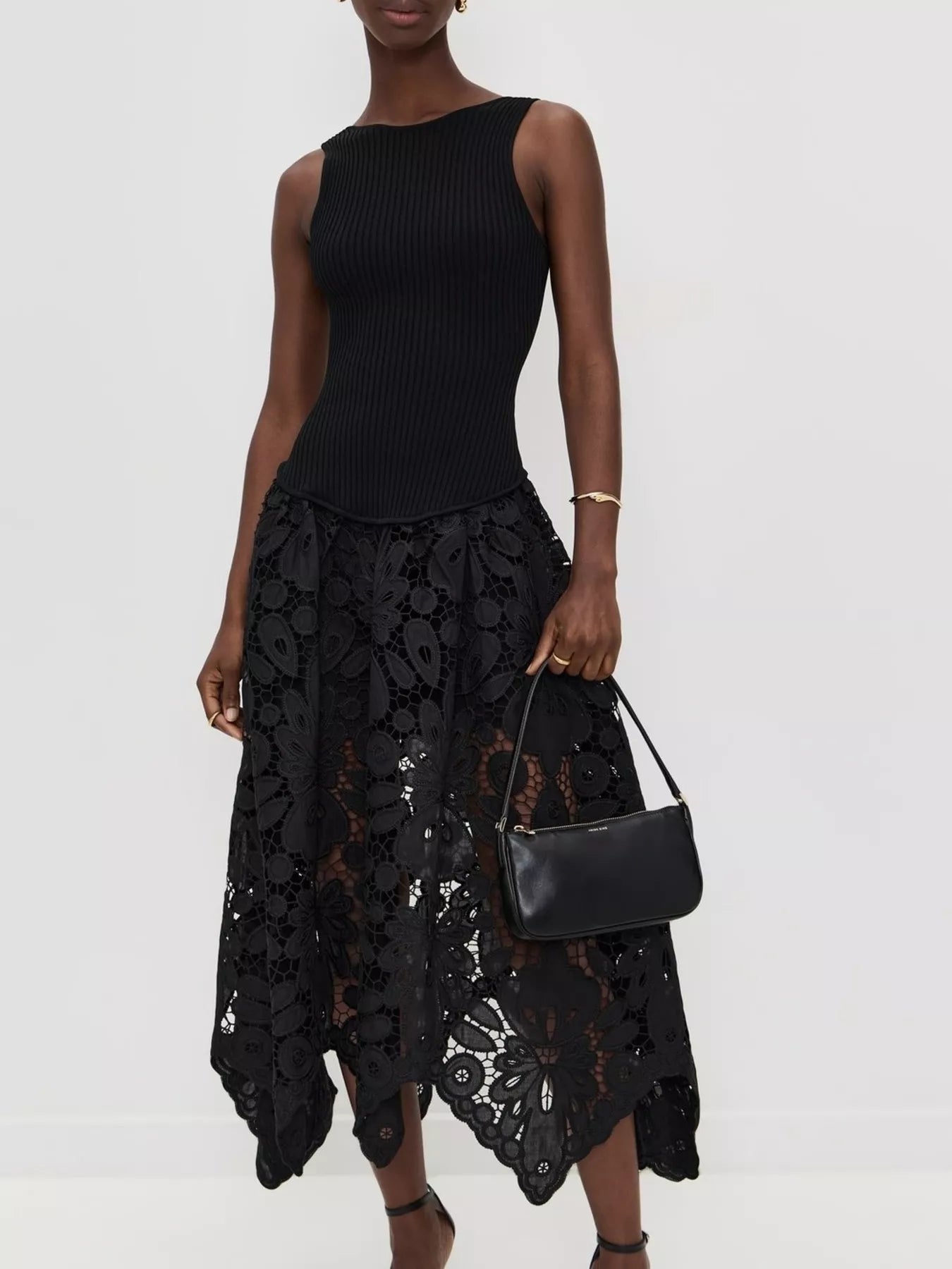 Bianca | Ribbed Crochet Midi Dress