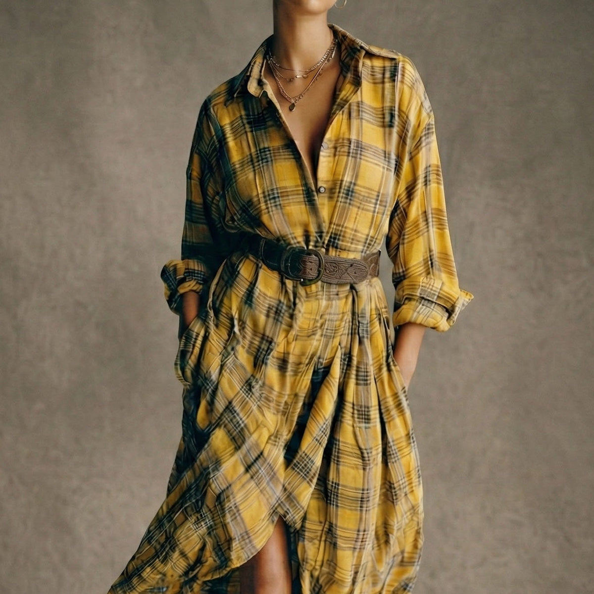 Inge | Plaid Shirt Dress