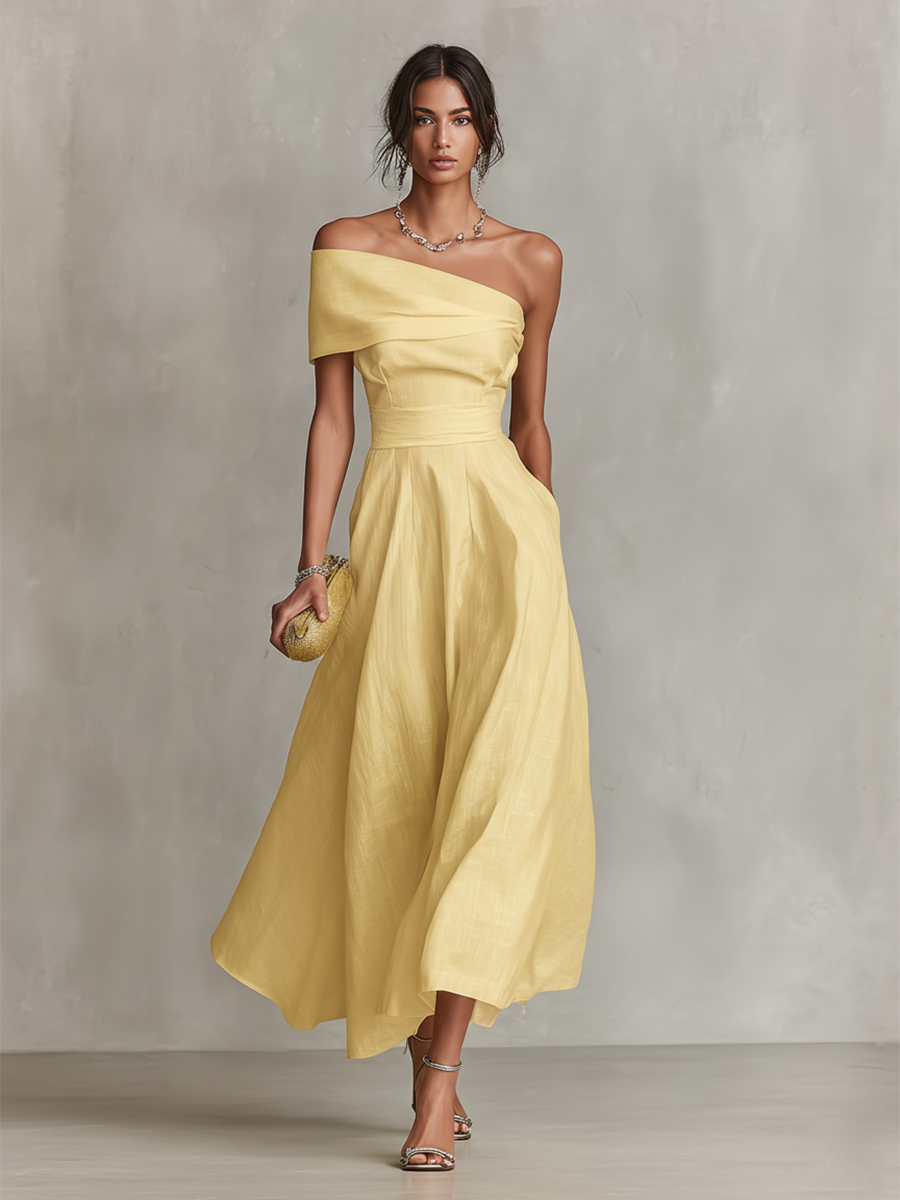 Camille | One-Shoulder Midi Dress