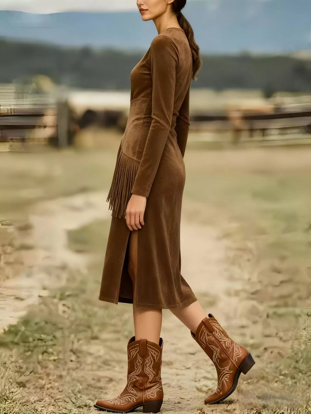 Wren | Fringe Statement Midi Dress