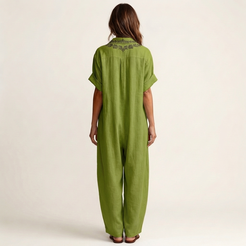 Sienna™ | Embroidered Linen Blend Maxi Dress