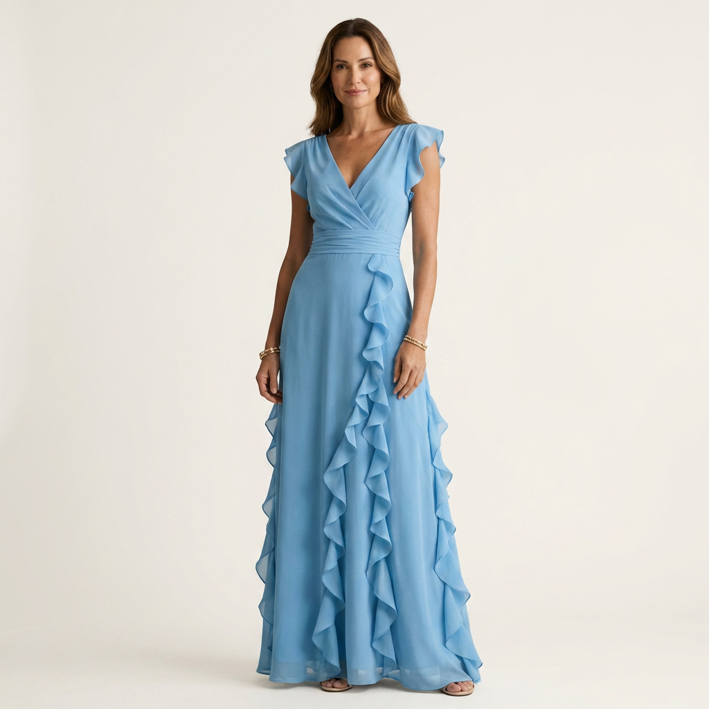 Celestine™ | Elegant Ruffle Wrap Maxi Dress