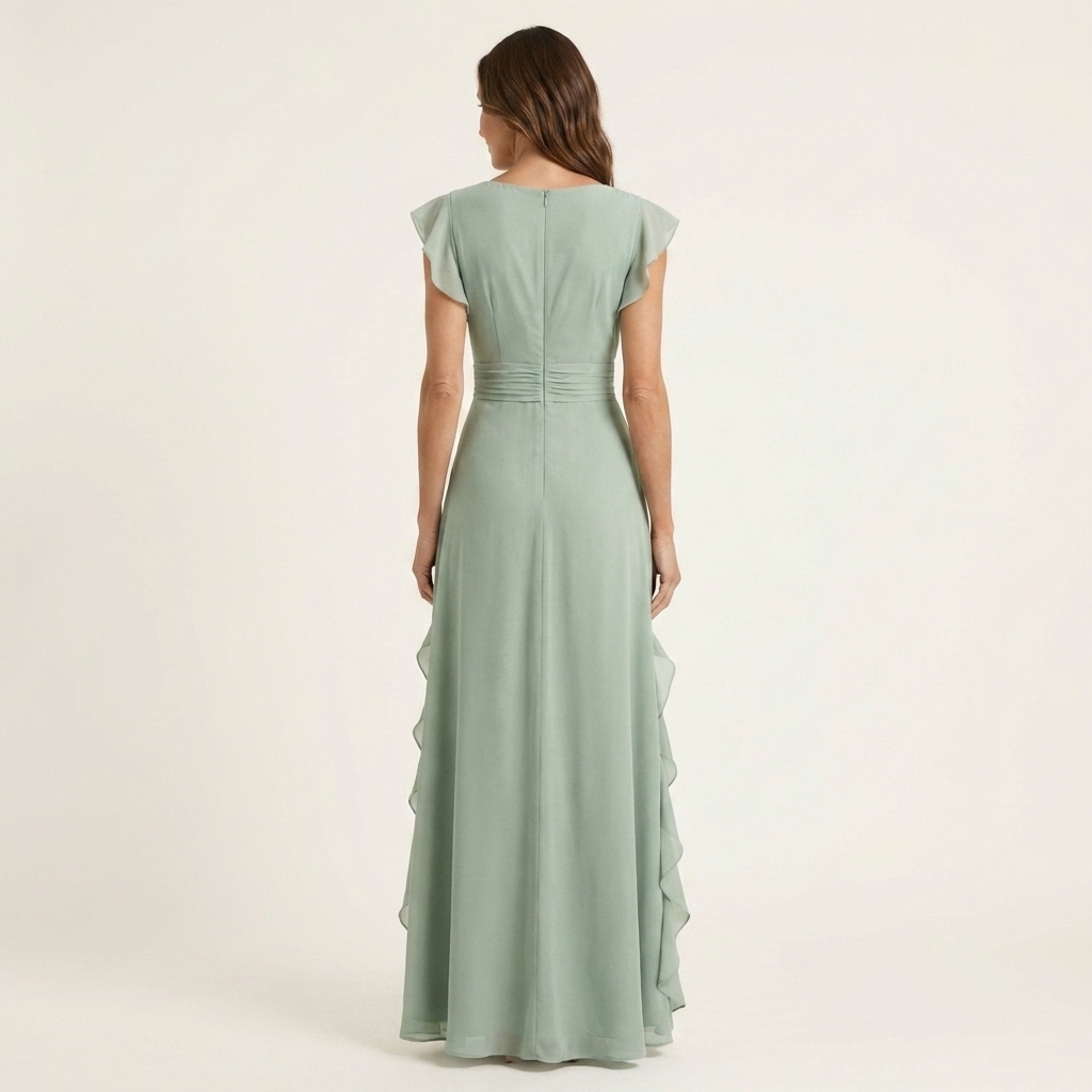 Celestine™ | Elegant Ruffle Wrap Maxi Dress