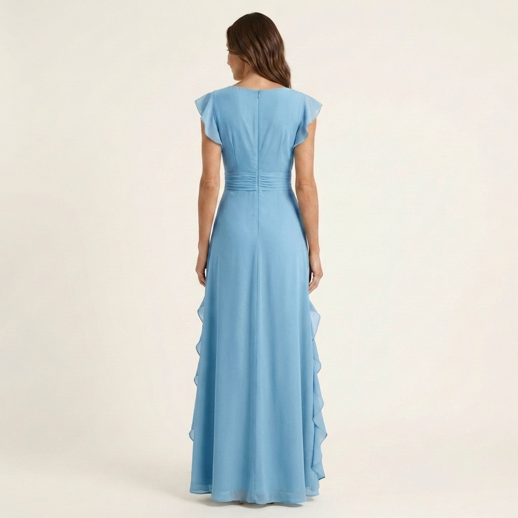 Celestine™ | Elegant Ruffle Wrap Maxi Dress