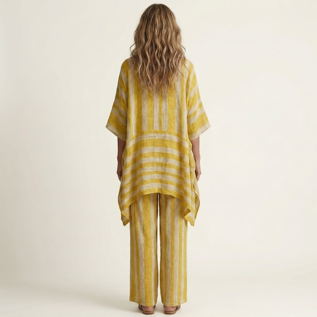 Kira | Two-Piece Striped Cotton-Linen Set