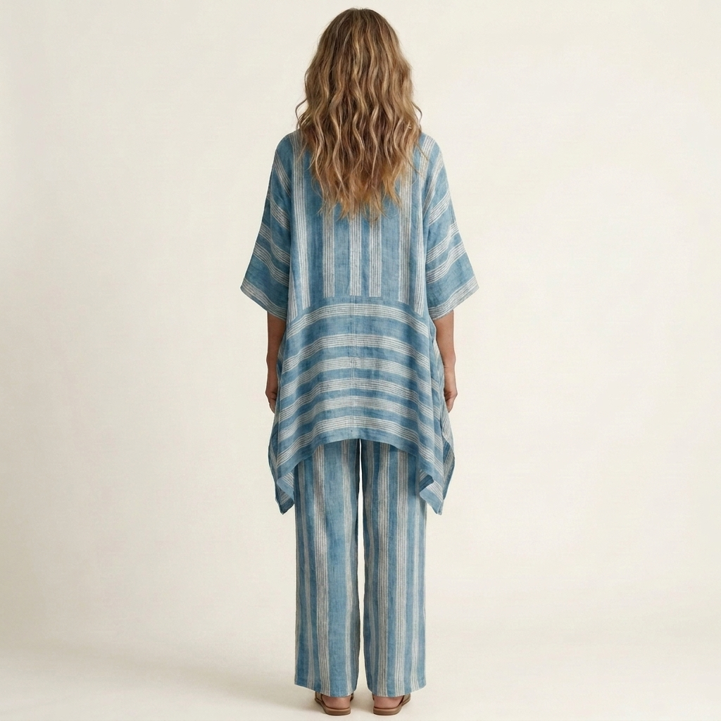 Kira | Two-Piece Striped Cotton-Linen Set