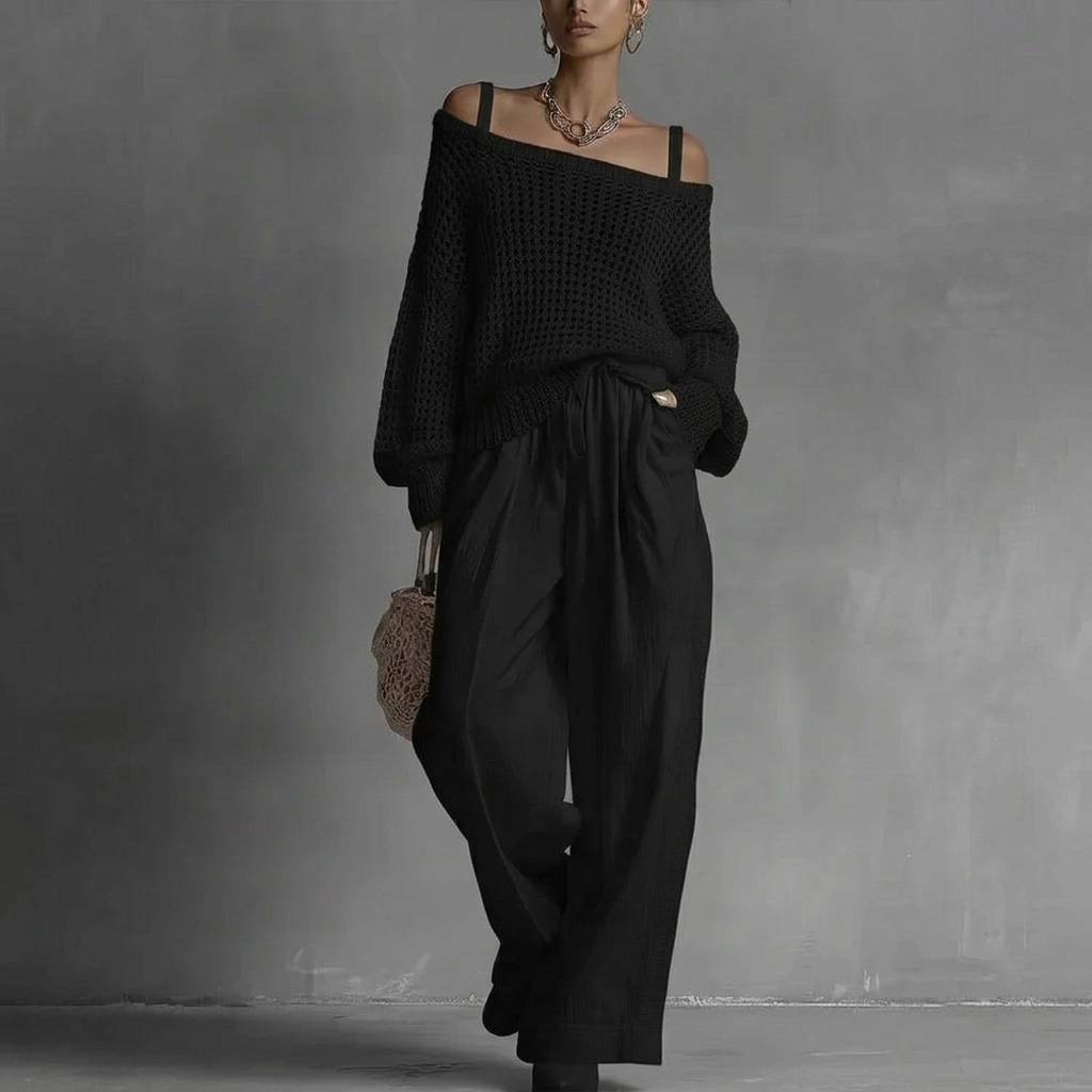 Soleya™ | Textured Off-Shoulder Two-Piece Set