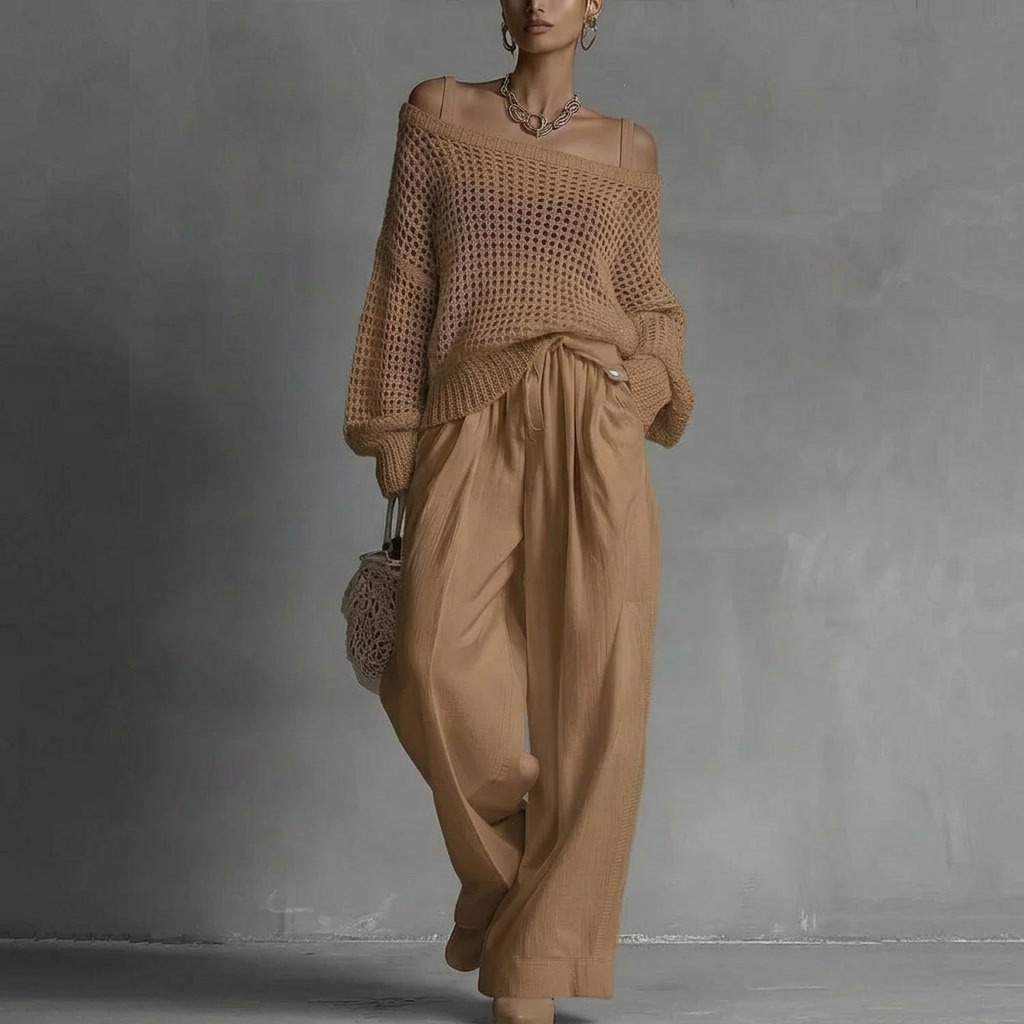 Soleya™ | Textured Off-Shoulder Two-Piece Set