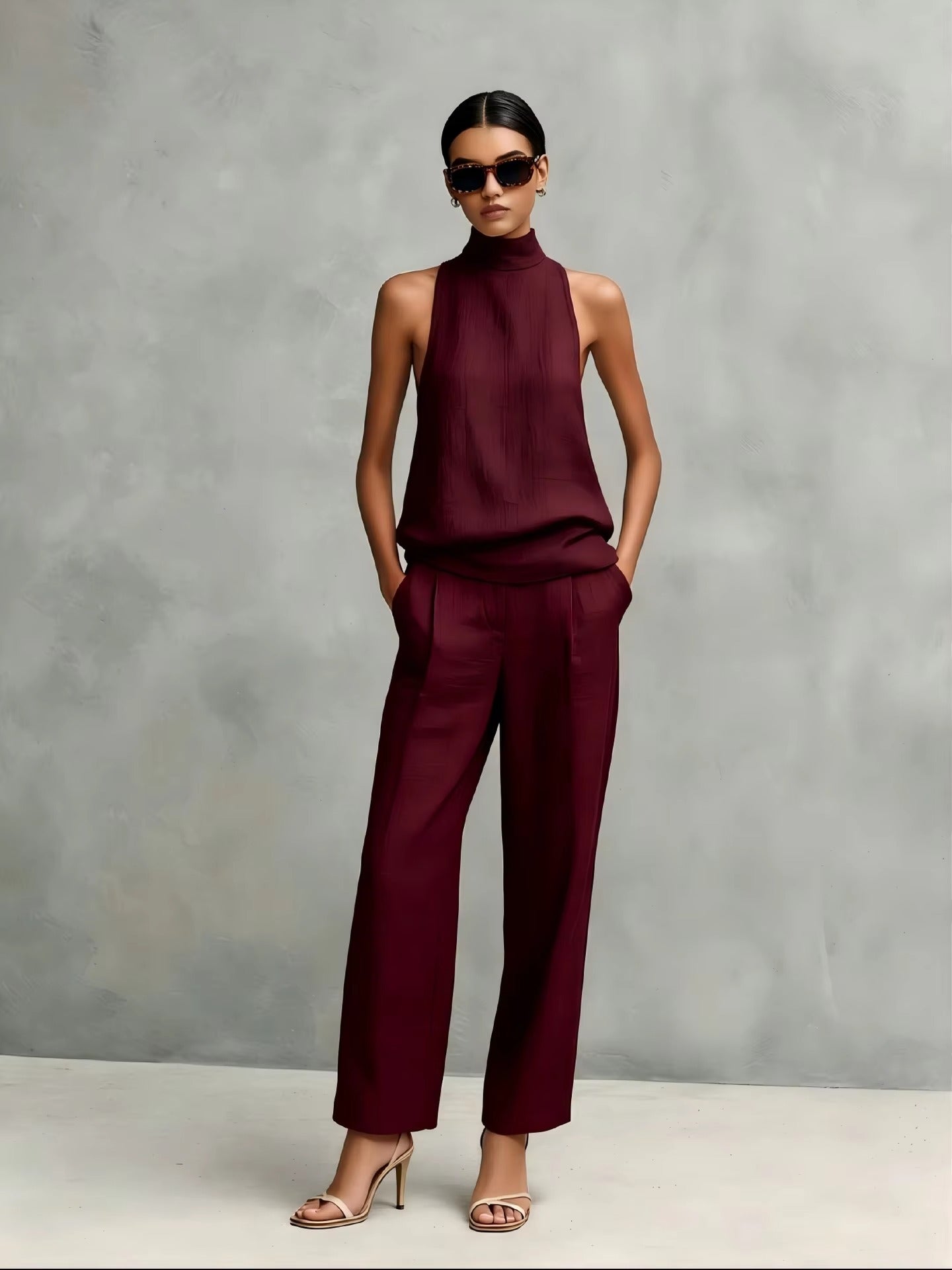 Alessia | Cotton-Linen Round Neck Set