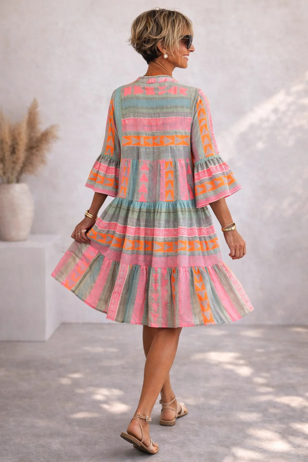 Lucy | Flowing Patterned Midi Dress