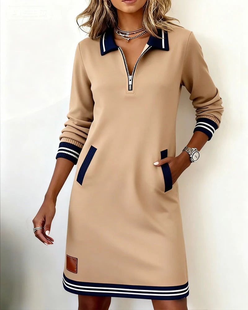 Gwen | Lapel Collar Midi Dress