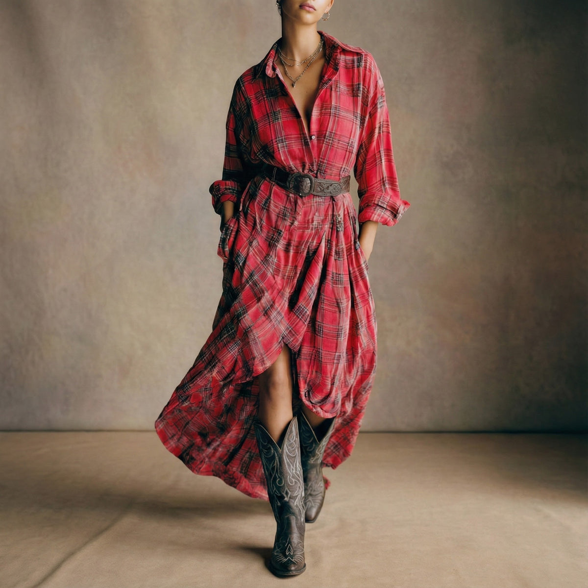 Inge | Plaid Shirt Dress