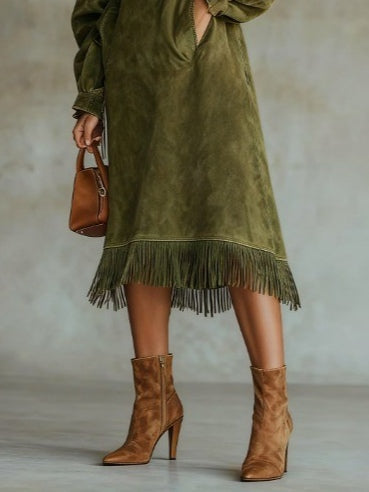 Seraphine | Suede Fringe Dress
