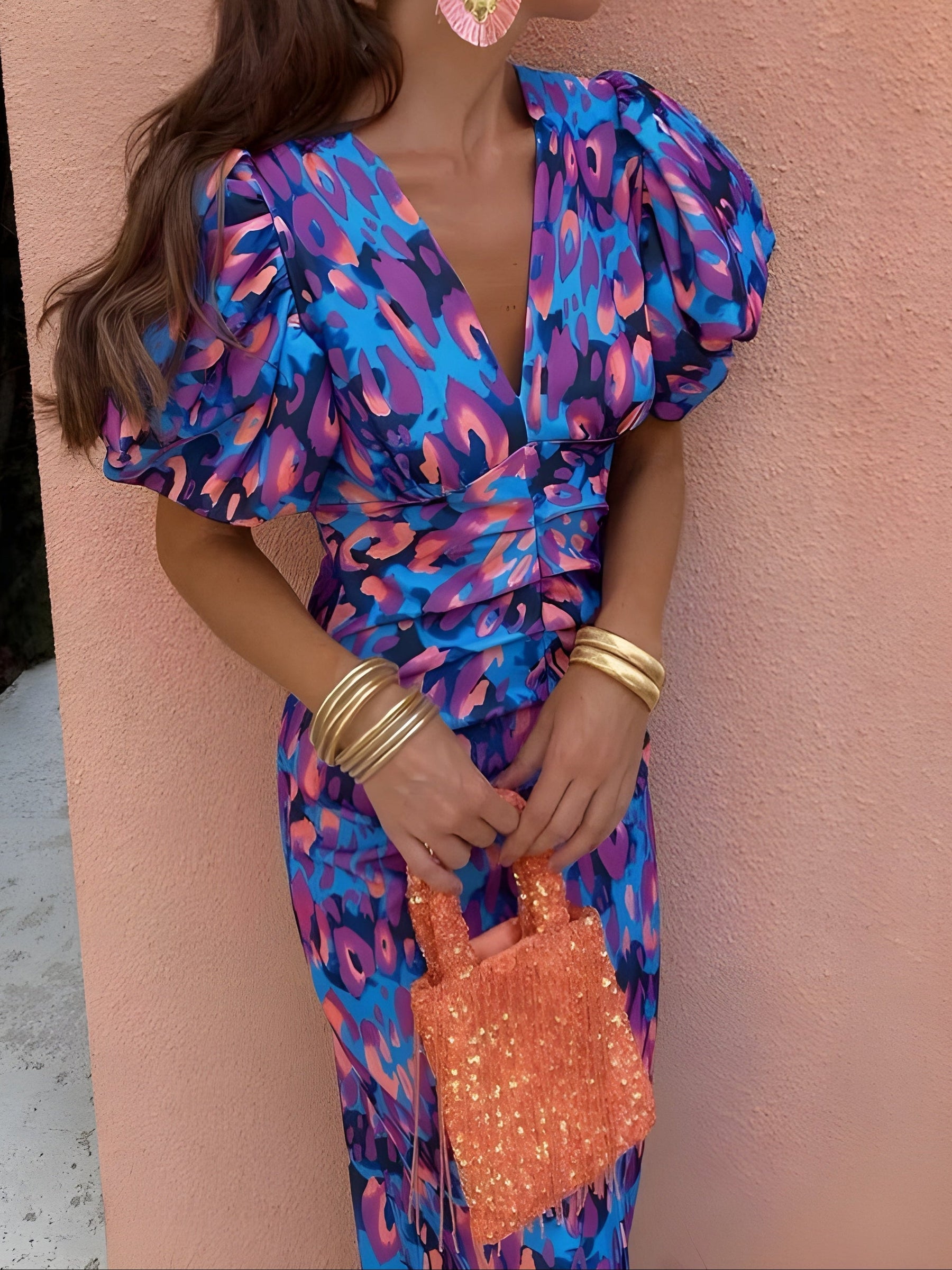 Tora™ | Graceful Pleated Sleeve Dress