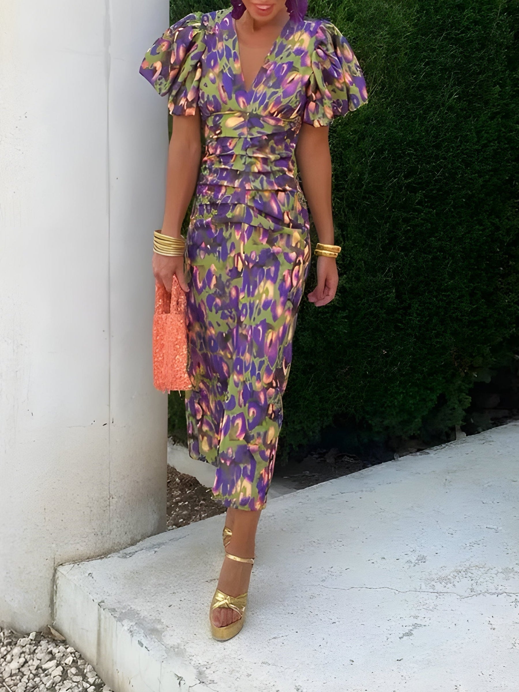 Tora™ | Graceful Pleated Sleeve Dress