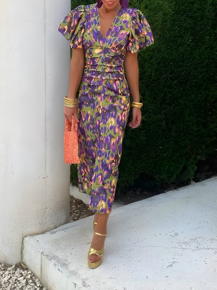 Tora™ | Graceful Pleated Sleeve Dress
