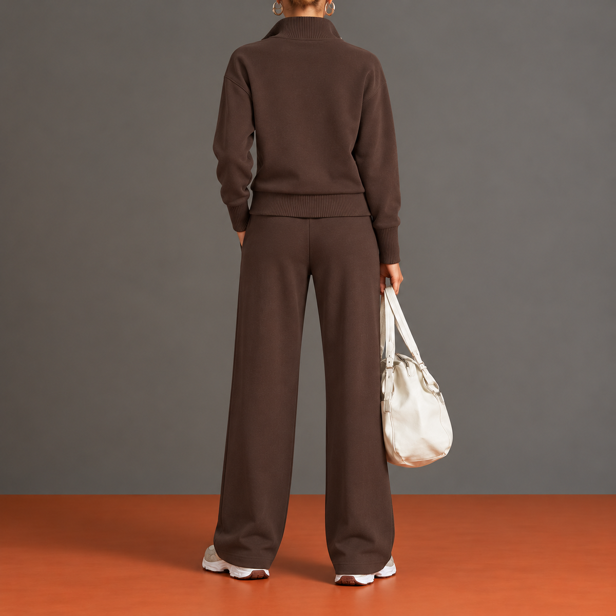 Evelina | Half-Zip Top & Wide-Leg Pants Set