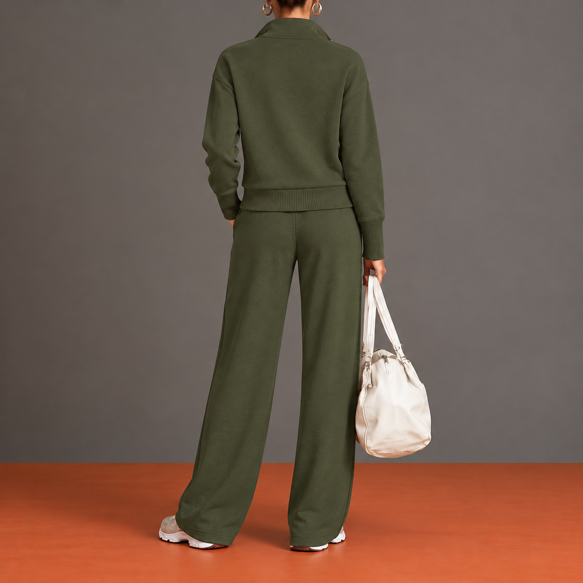 Evelina | Half-Zip Top & Wide-Leg Pants Set