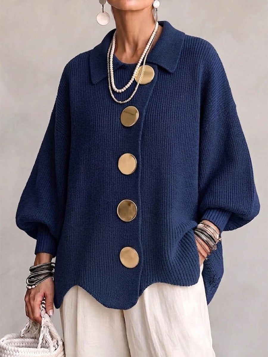 Ombéline | Oversized Cardigan with Statement Buttons