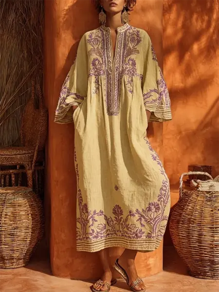 Elara™ | Embroidered Bohemian Maxi Dress