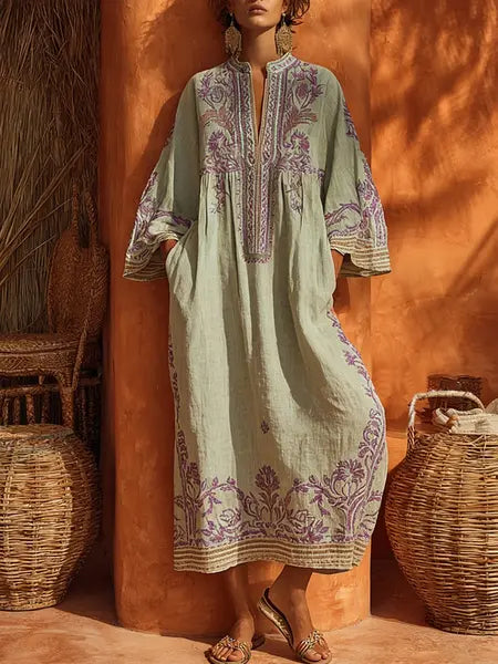 Elara™ | Embroidered Bohemian Maxi Dress
