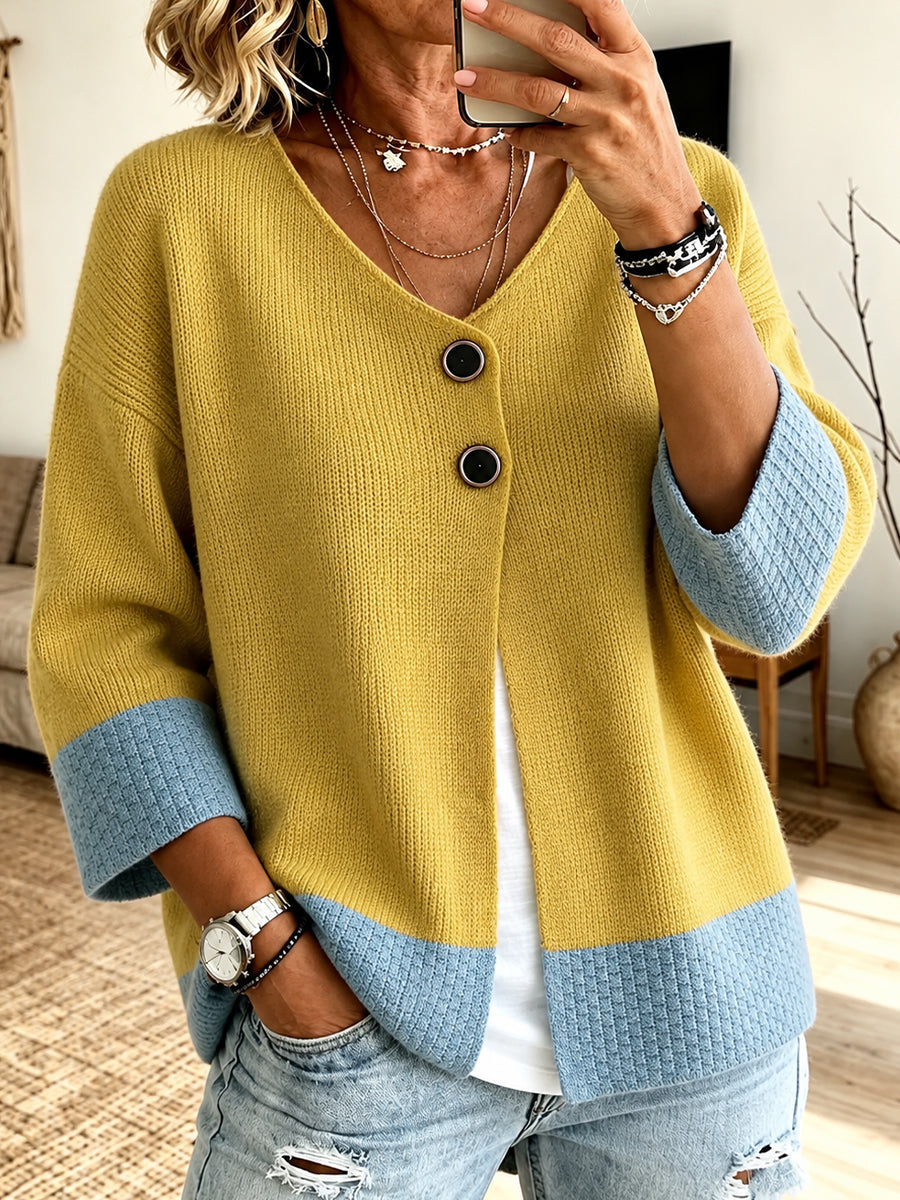 Daisy | Color-Block Knit Cardigan