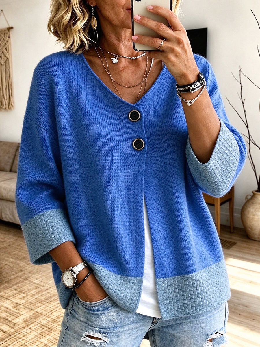Daisy | Color-Block Knit Cardigan