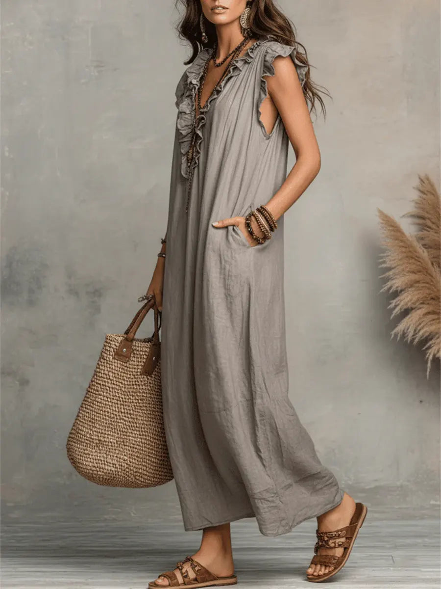 Sofia™ | Bohemian Ruffle Maxi Dress