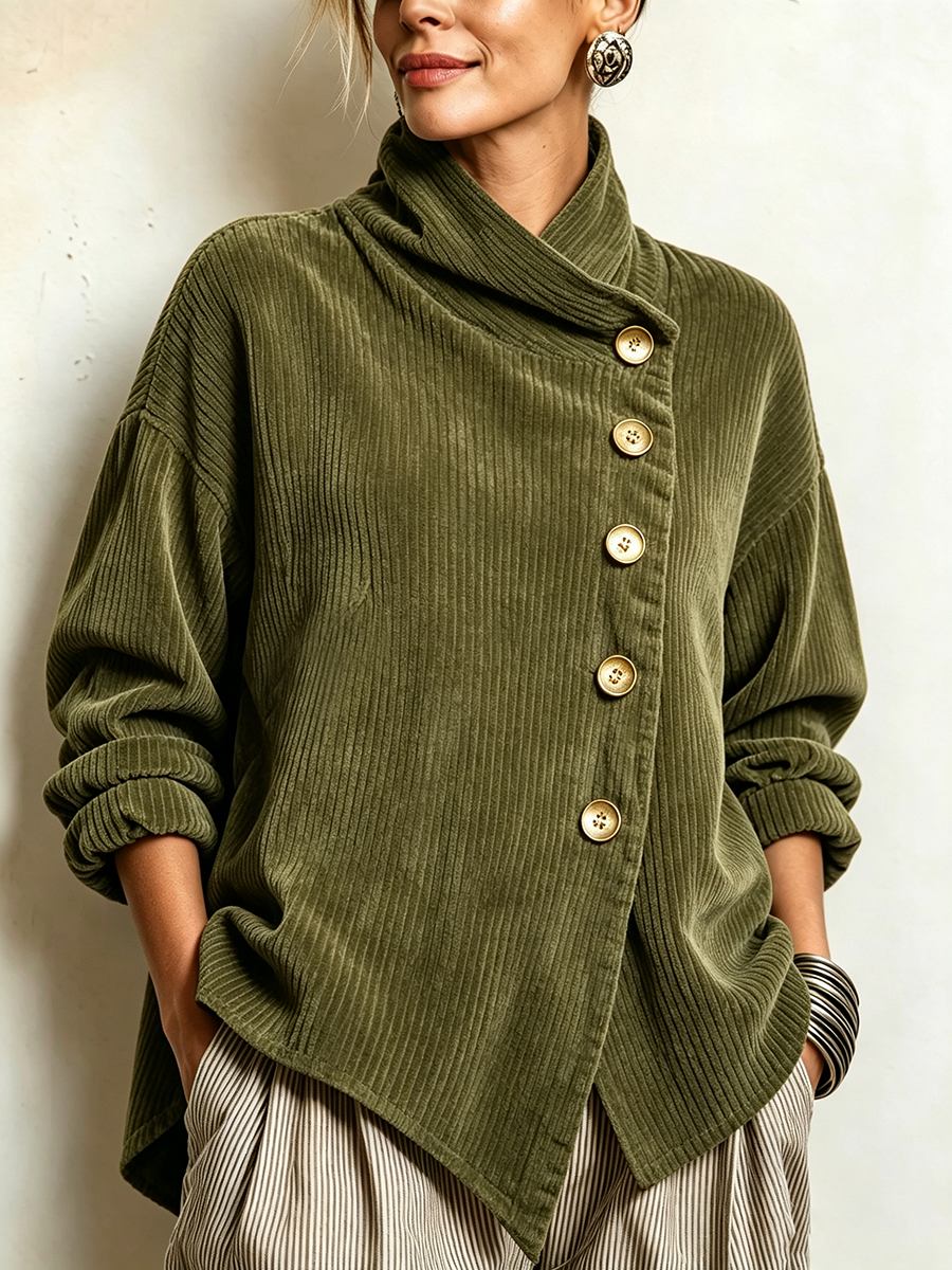 Sandra | Oversized Asymmetric High Neck Jacket